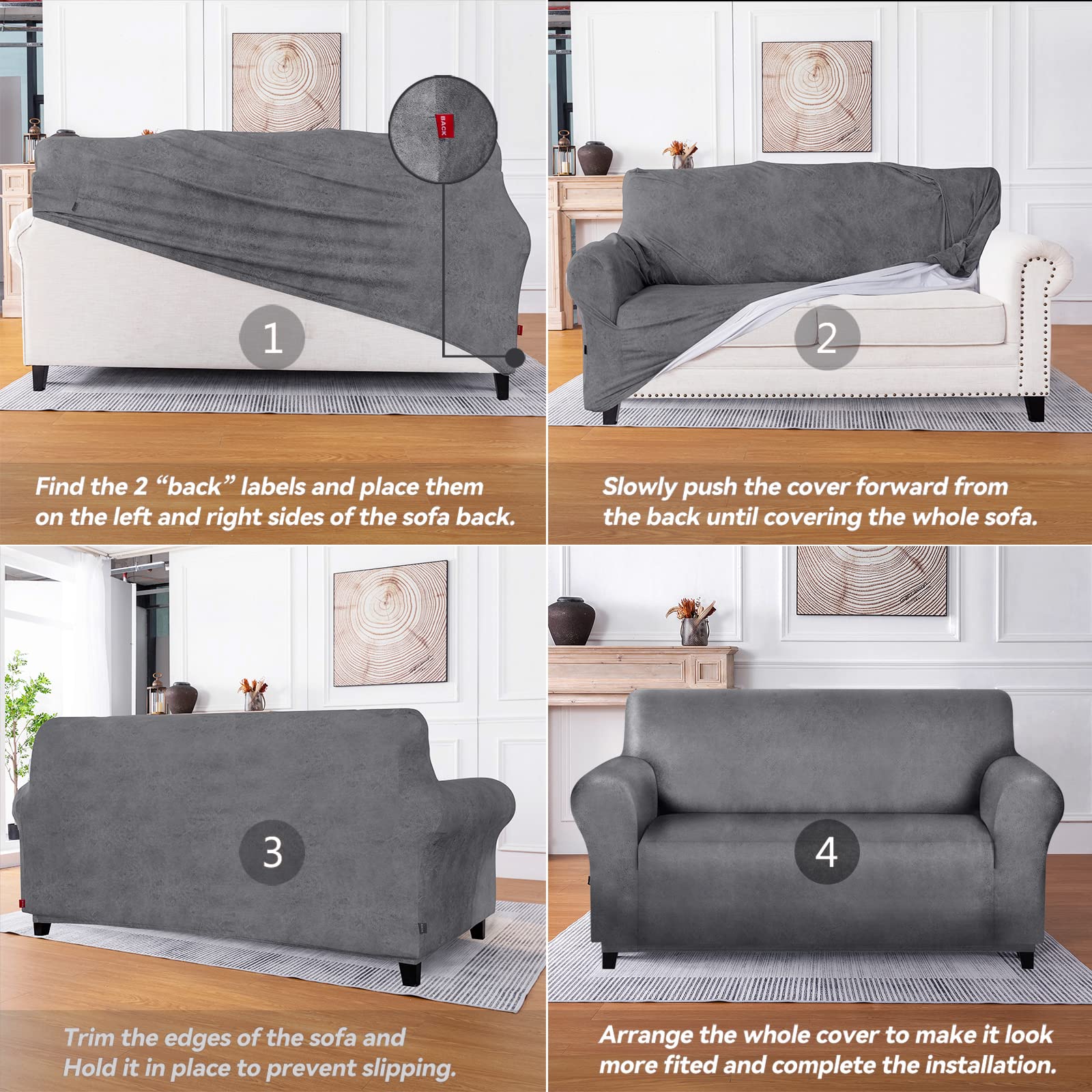 molasofa Love Seat Covers Couch Cover for Leather Couch, Soft Loveseat