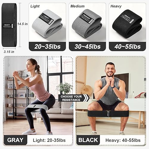 Miniatura 3 de Booty Bands Set, Resistance Bands for Working Out, Exercise Bands for Women and Men Legs and Butt, Stretch Bands for Pilates, Yoga Starter Set