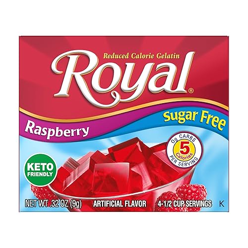 Miniatura 7 de Royal Paquete variado de gelatina sin azúcar, paquete de 10 a 5 sabores, 2 cajas de cada sabor, fresa, cereza, frambuesa, lima y naranja, apto para