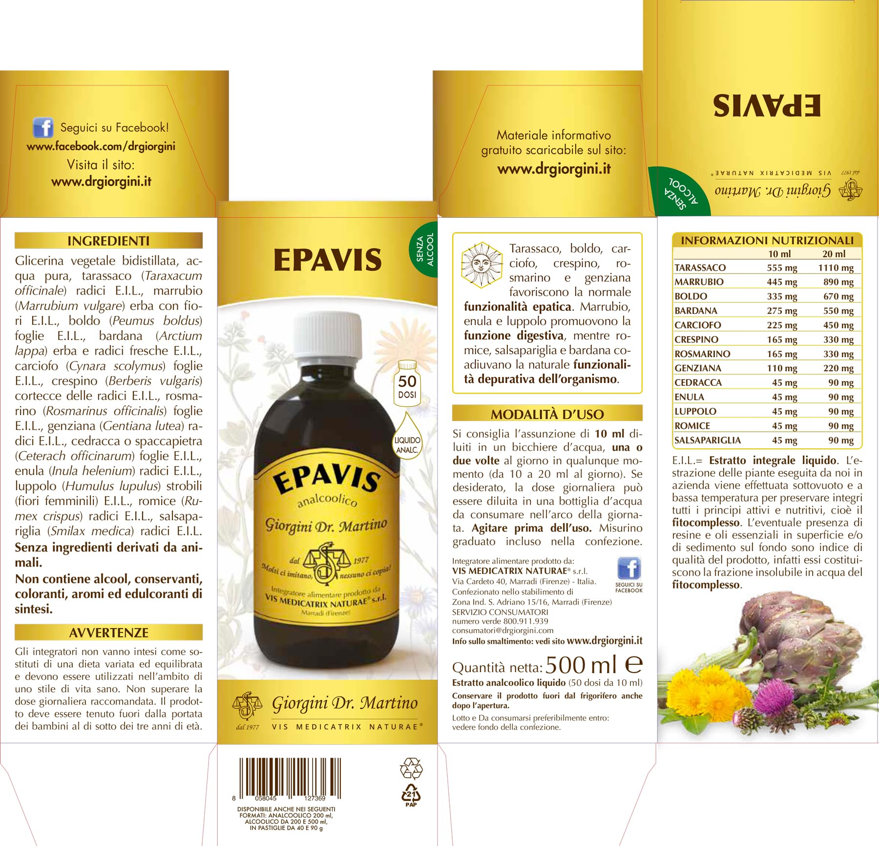 EPAVIS LIQUIDO ANALCOL 500ML