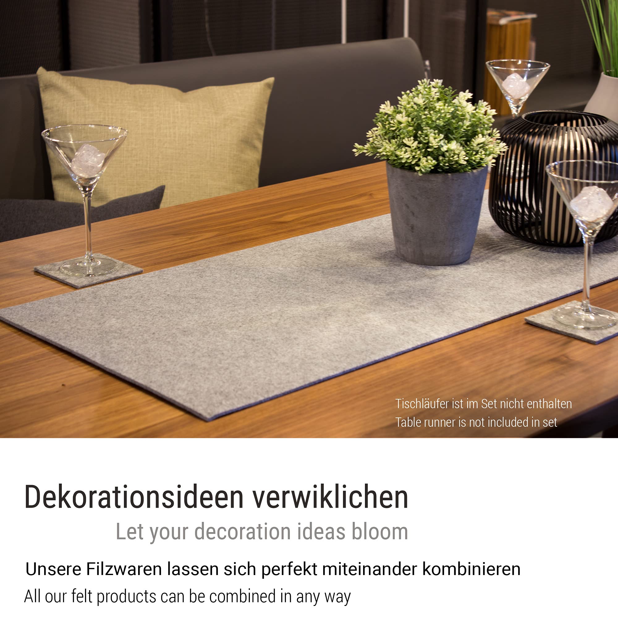 Lot De 8 Dessous-de-verre En Feutre Avec Boîte De Rangement