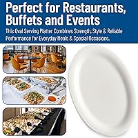 Vista 7 de Platos ovalados Carlisle Sierrus de melamine para servir/cenar, Bone, 24