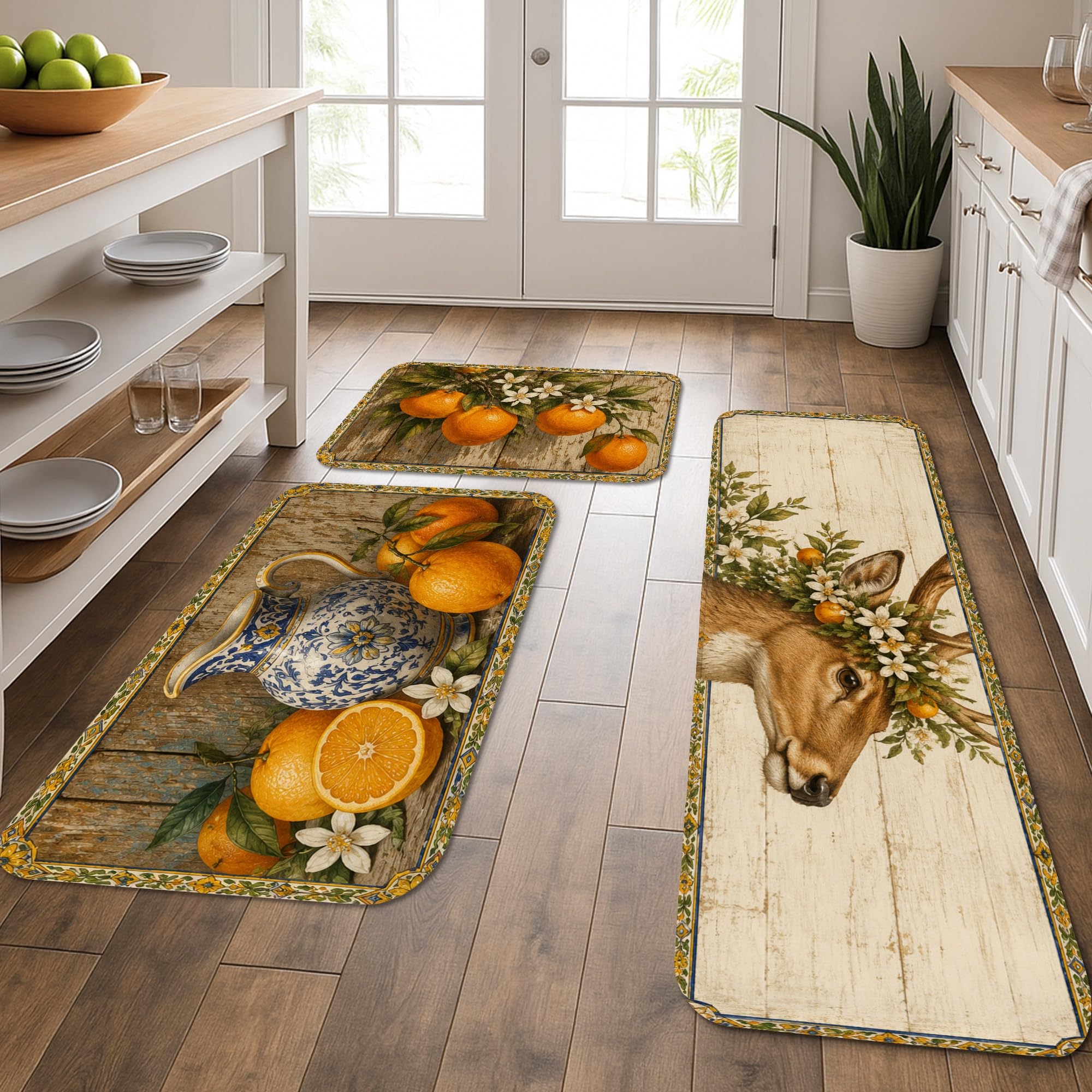 Tapis de cuisine pour évier buanderie et salle de bain rustique