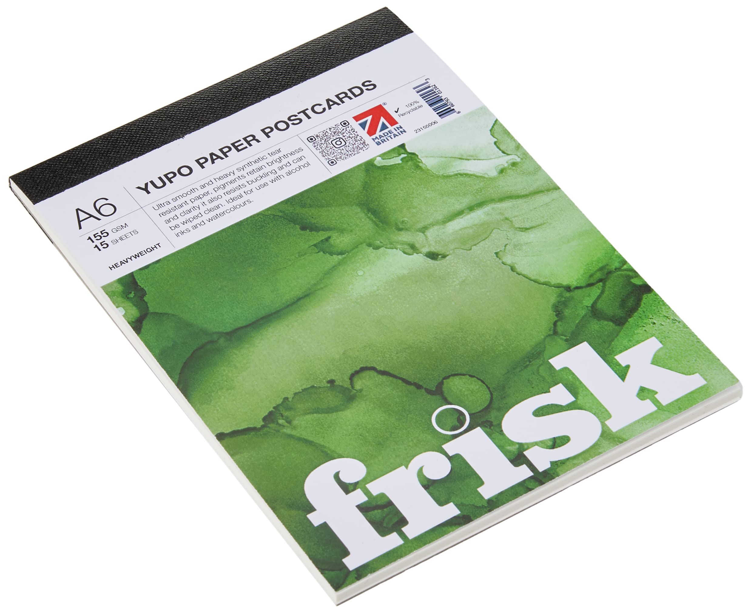 Frisk Yupo Paper Postcards 155gsm 15sheets A6, White, 23155006