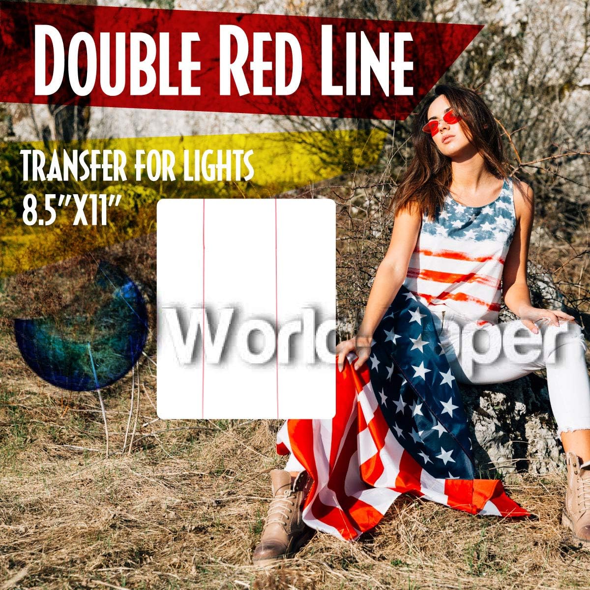 Heat Transfer Paper 500 Sheets Double Red Line 8.5 x 11 Inkjet Heat Transfer Paper Light