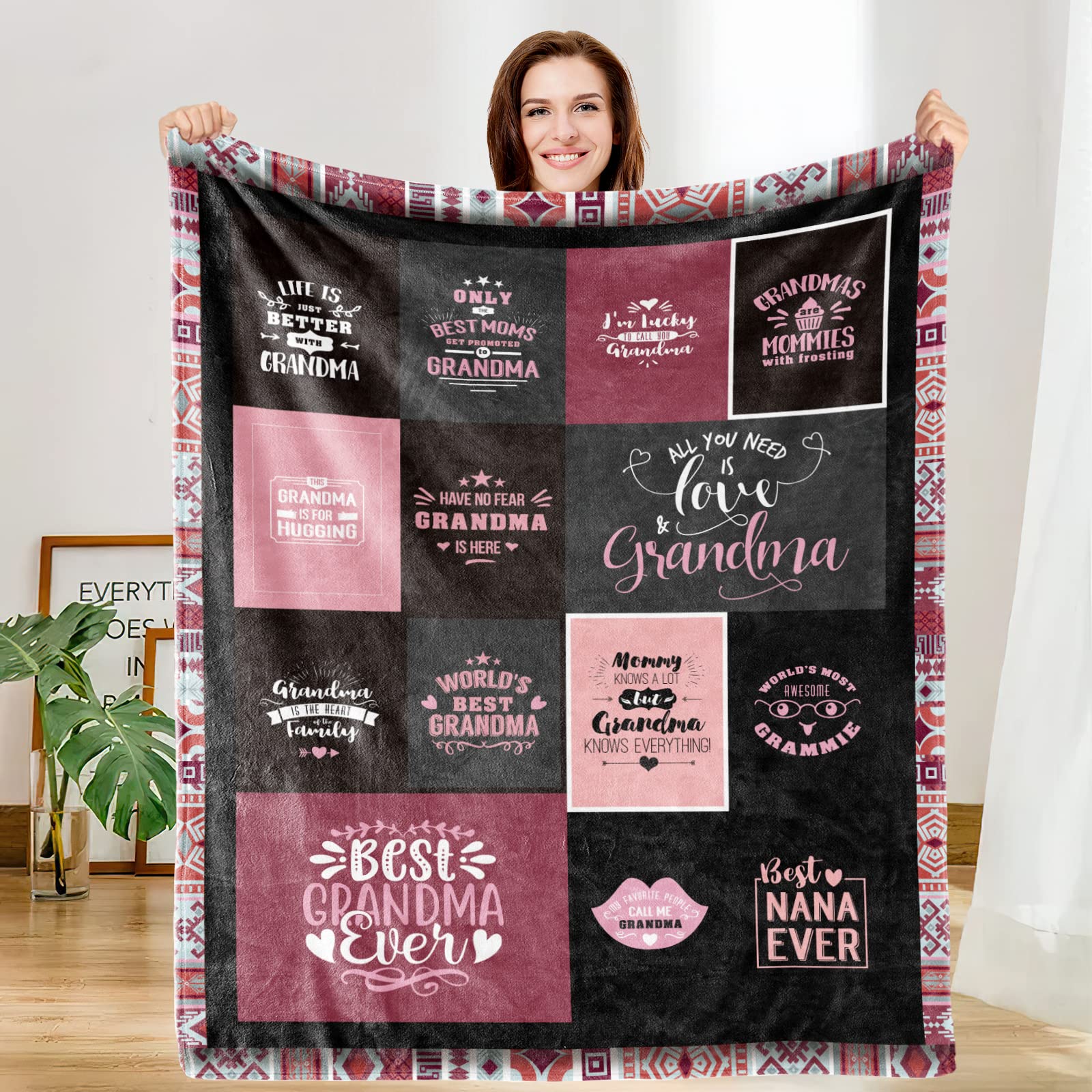 Oma Decke Mit Liebevollem Aufdruck – 127 X 152 Cm, Weicher Flanell, Perfektes Geschenk Von Enkeln
