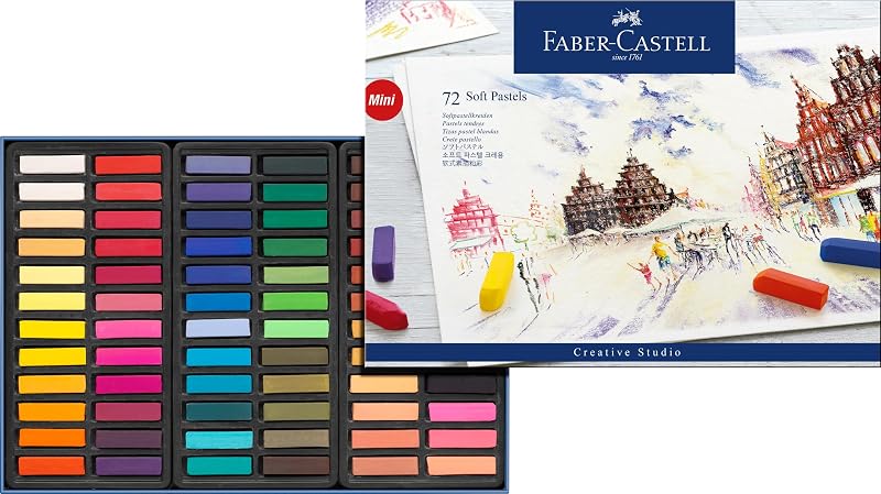 Faber-Castel FC128272 Creative Studio Crayones de colores pastel suaves (paquete de 72), surtidos
