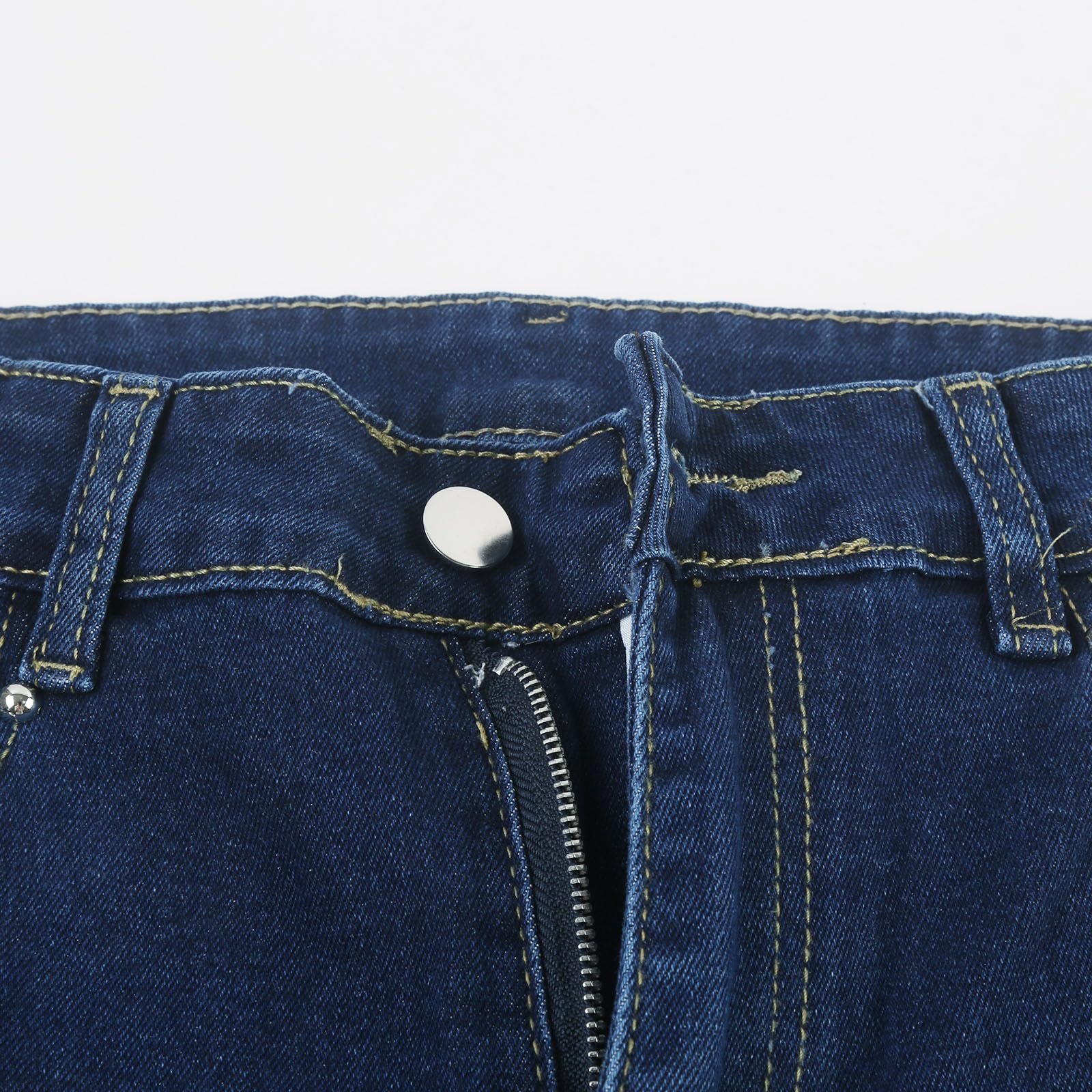 Genérico Vaqueros Rectos Mujer Vaqueros Elásticos Mujer Slim De Tiro Elásticos Cintura Alta Lavado Push Up Glúteos Control Abdominal Pantalon Campana con Bolsillo