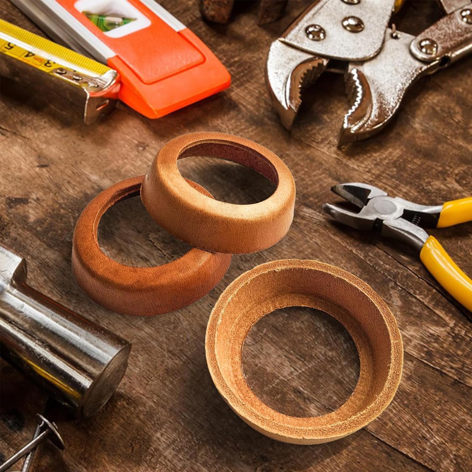 Set di guarnizioni in pelle tipo 75, 4 pezzi, per pompa a mano, pompa da giardino, pompa a mano, manicotto in pelle, ricambio per pompa