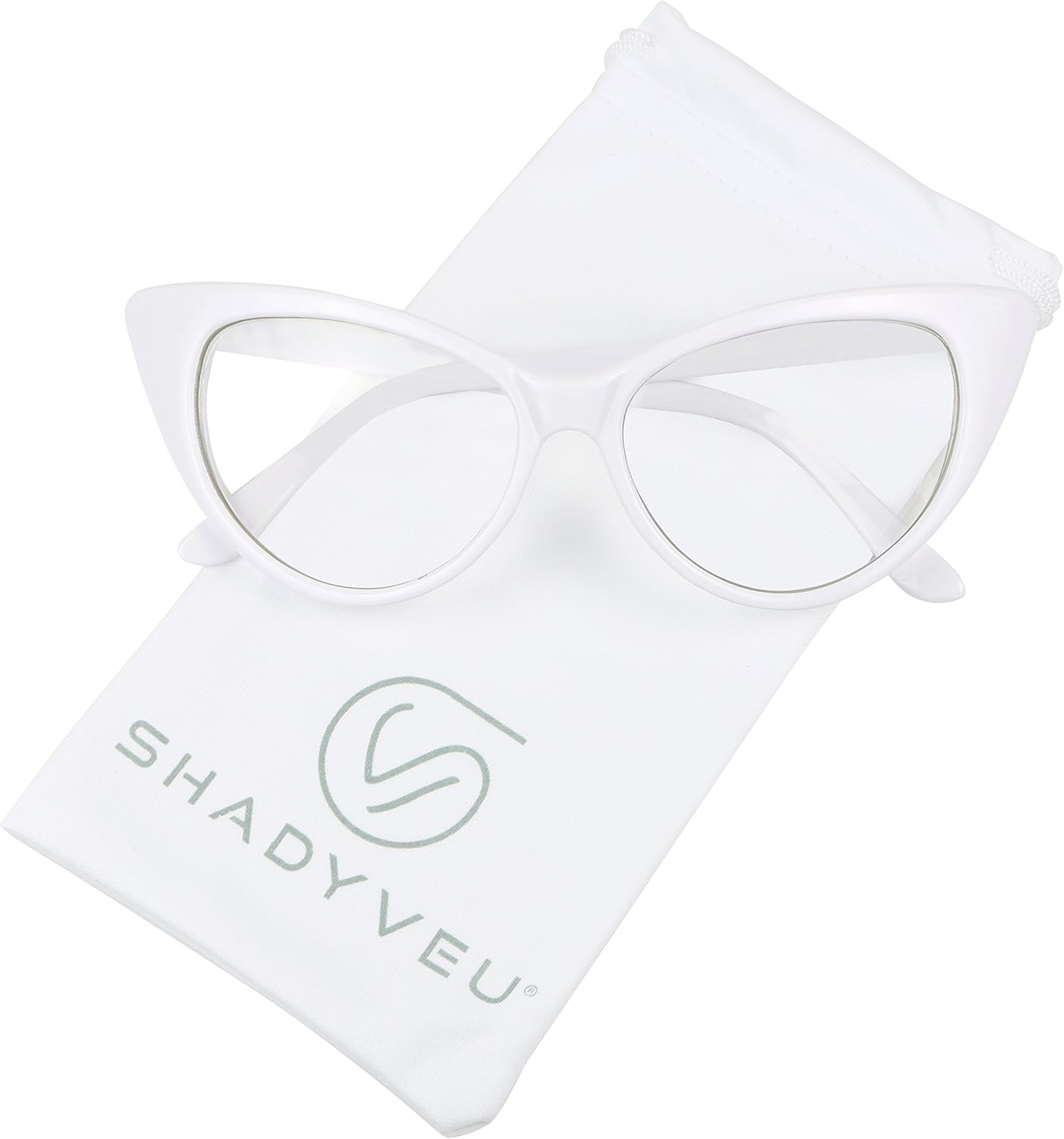 ShadyVEU Vintage Cateye Sunglasses UV Protection Non Prescription Clear Lens Chic Retro Fashion Mod