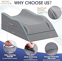 Vista 3 de Leg Pillow, Leg Elevation Pillow with Pad and Memory Foam, Height Adjustable Bolster Pillow for Legs, Leg Pillow Elevation Blood Circulation, for