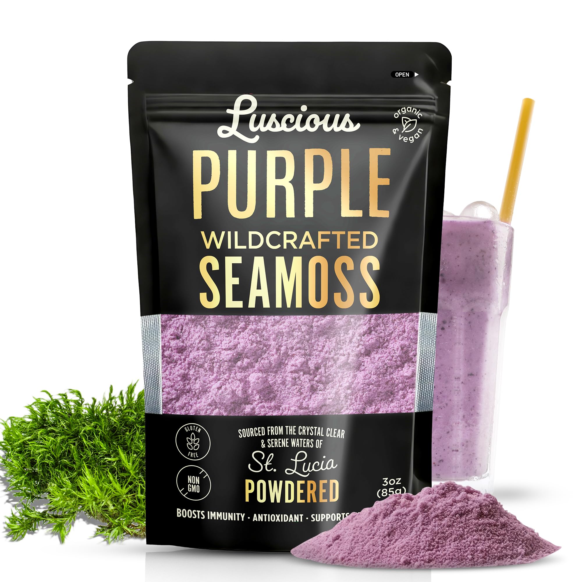 Amazon.com : Luscious Purple Wildcrafted Sea Moss Powder 3 Oz | St