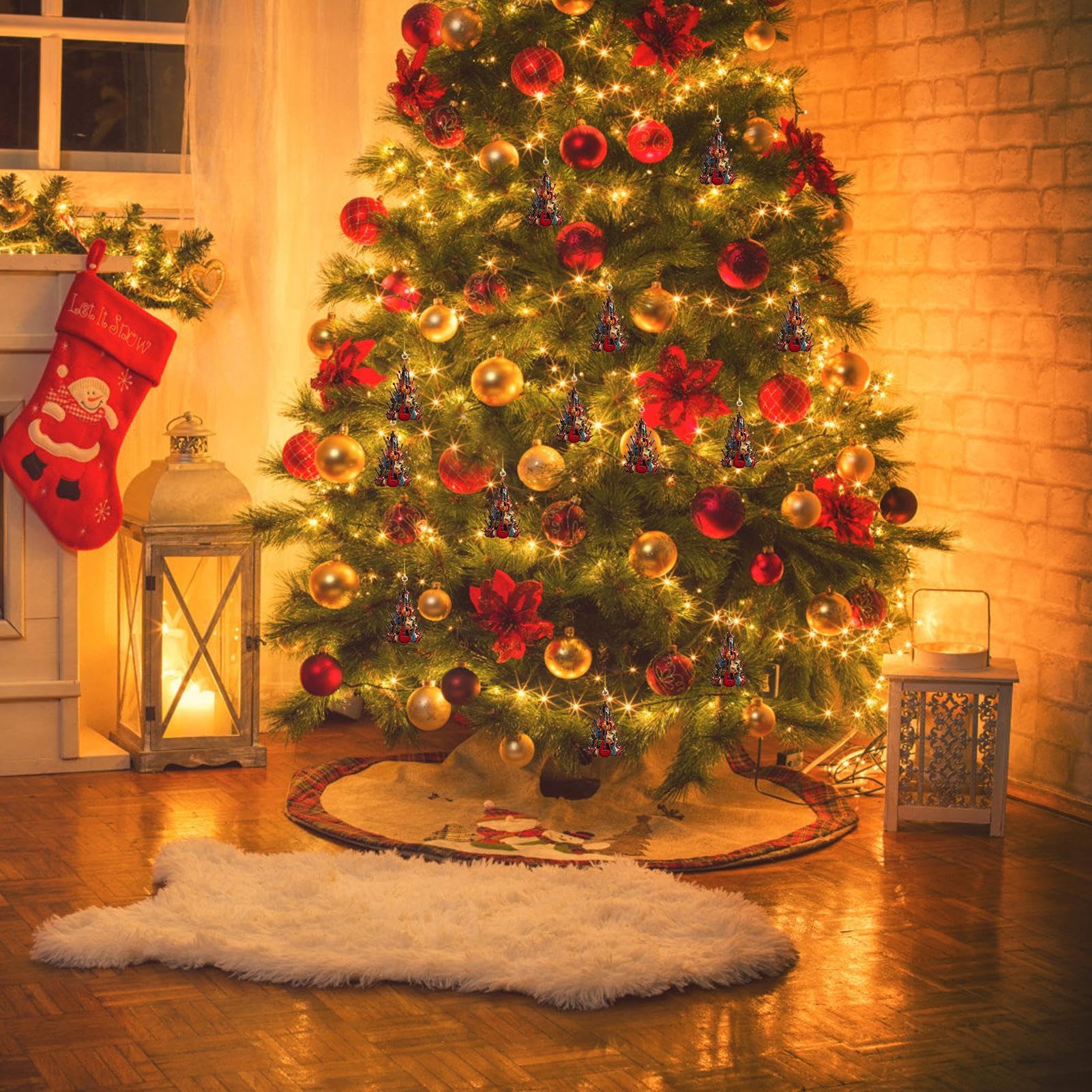 Decorazione A Forma Di Chitarra Per Albero Di Natale – Ornamento In Legno Per Musicisti, Regalo Originale Per Le Feste