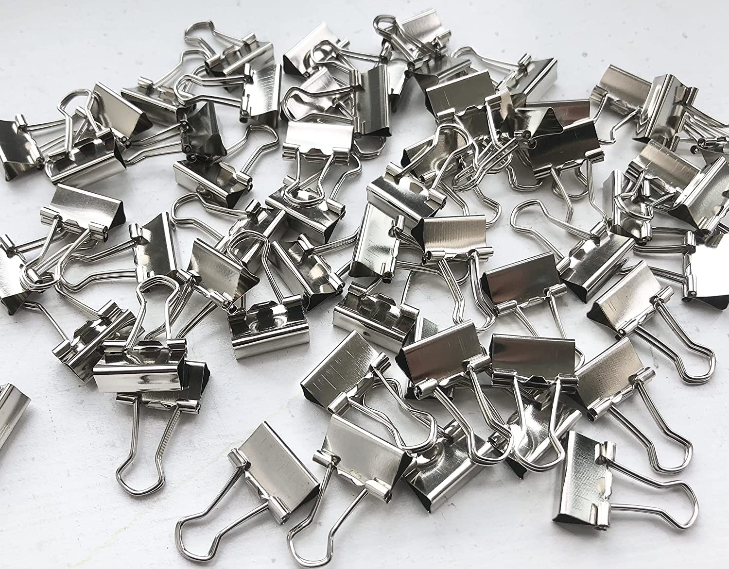 19mm Silver Metal Binder Foldback Clips Bulldog/Paper Clips/Binder Clips File Paper Money Receipts File Clamps, Planner Organiser Office, Store, Kitchen Multifunction Pcs (20 Clips) — image 1