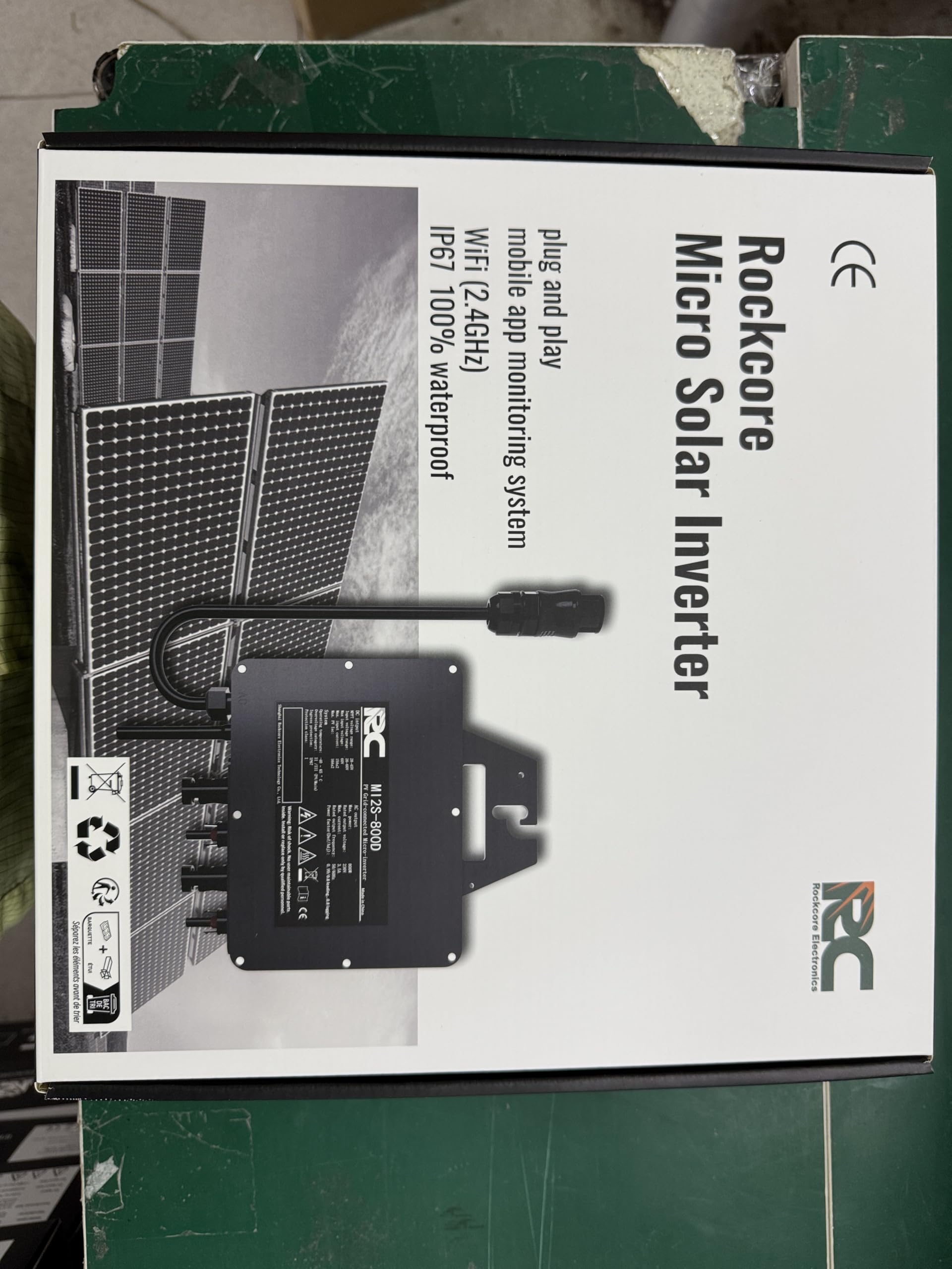 RC Micro-inverter, aggiornato a 800W, inverter solare intelligente, Controllo dell’app tramite Wi-Fi, adatto per impianti solari da balcone, efficienza MPPT 99,8%.