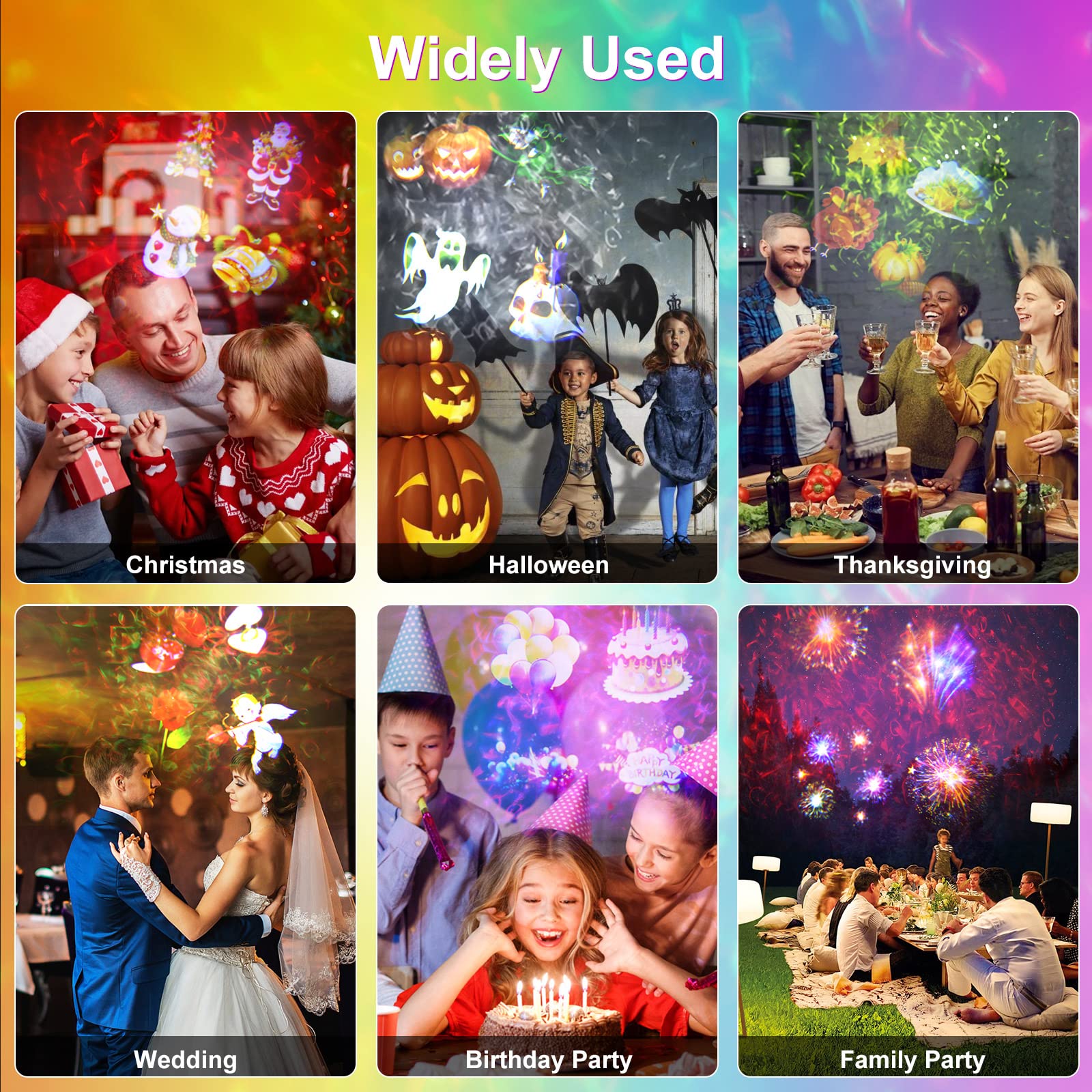 Projecteur Laser Extérieur 15W Avec 10 Diapositives Pour Noël Et Halloween - Télécommande Incluse