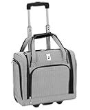 Newcastle 15-Inch Underseater, Telescoping Handles,Black White Herringbone