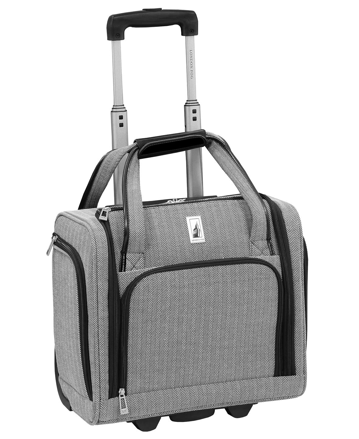 London FogNewcastle 15-Inch Underseater, Telescoping Handles,Black White Herringbone, Black White Herringbone, 15-Inch, Newcastle 15-inch Underseater