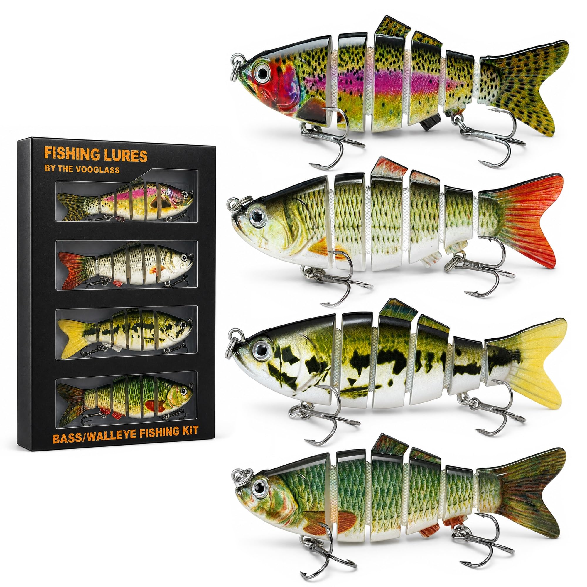 Équipement de pêche pour plongée, bar, truite, brochet, saumon avec action réaliste, leurres de pêche avec emballage individuel