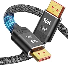 Highwings Displayport Cable 2.1, 16K DP 2.0 Cable 6FT [16K@60Hz, 8K@120Hz, 4K@240Hz 165Hz 144Hz] Support 54Gbps, HDCP DSC 1.2a, HDR10 FreeSync G-Sync for 3090 Graphics PC