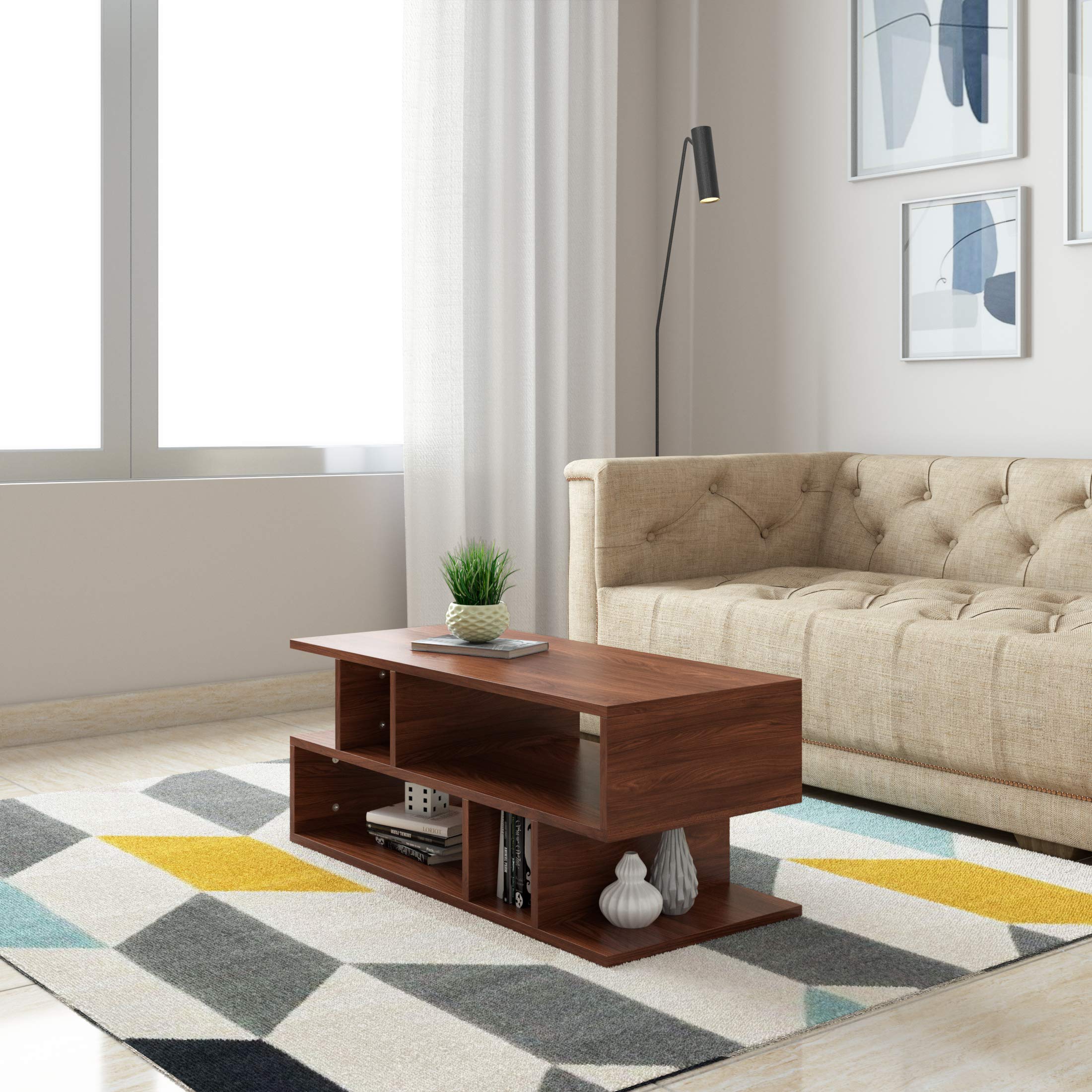 Amazon Brand - Solimo Areca Engineered Wood Coffee Table (Walnut) (B08FV2DZLQ) Amazon Price History, Amazon Price Tracker