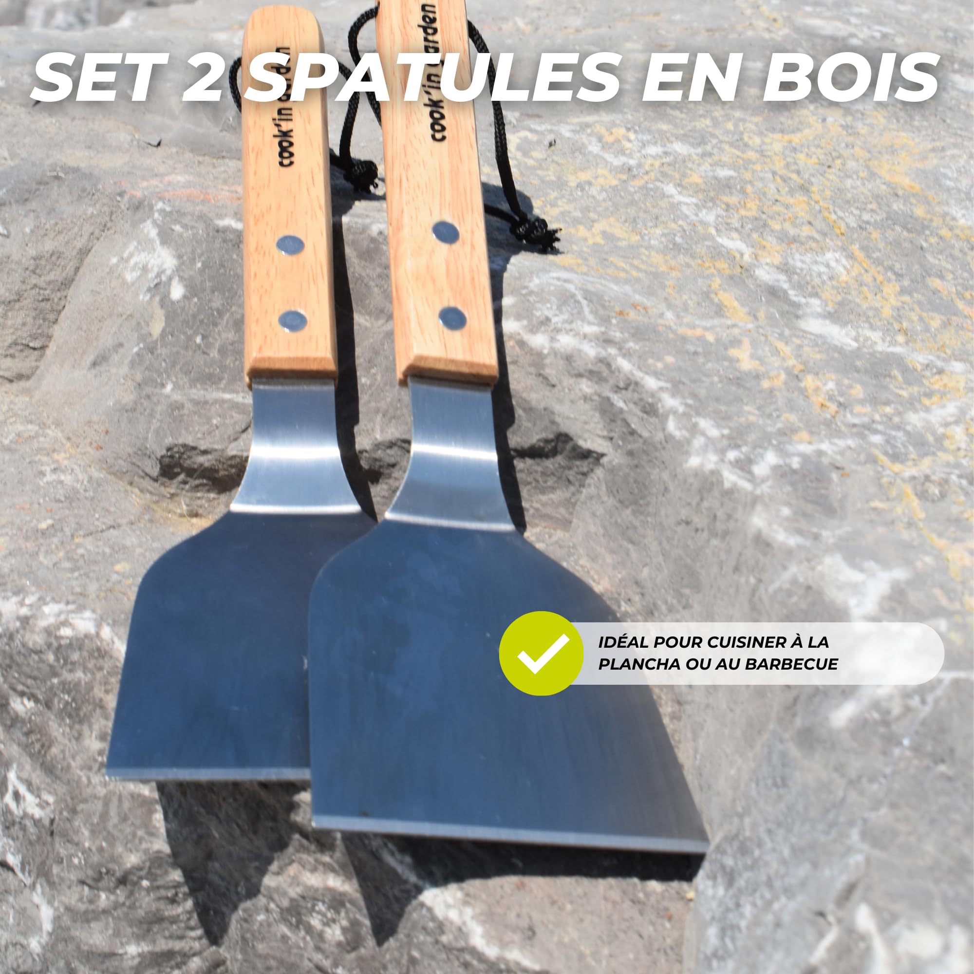 Onlyfire Piastre per Barbecue in Acciaio Inox con Raschietto per Barbecue, Spatola per Piastra e Spugne Abrasive per Barbecue a Gas e a Carbonella, BBQ Plancha e Kit di Accessori per BBQ