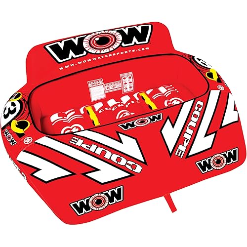 WOW Sports – Coupe Cockpit Towable Tube for Boating – 3 Person 510 lbs Capacity – Inflatable Boat Tube for Water Sports – Youth & Adults