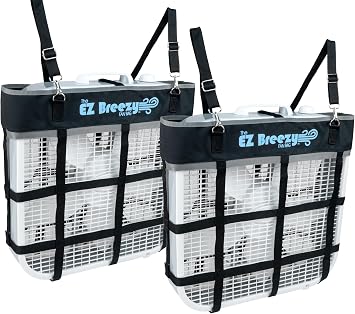 Southwestern Equine EZ Breezy Box Fan Holder, Horse Stall Classic Fan Bag, Stable Supplies, Horse Fan 2 Pack Black