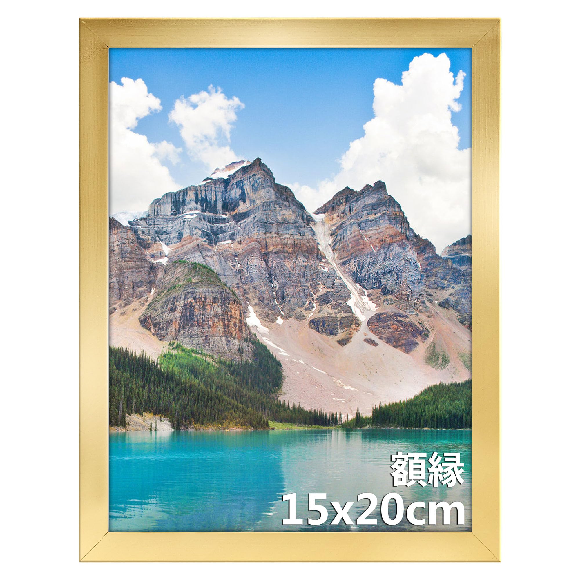 Giftgarden 額縁 a5 サイズ 150x200mm 軽量 額 フォトフレーム 写真 飾り 壁掛け スタンド付 1枚 金色