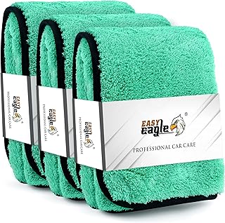 EASY EAGLE Mikrofasertücher Autopflege 1400GSM, 40 x 40 cm Auto Außenreinigung Tücher, Ultraweich für Perfekte Lackpflege,...