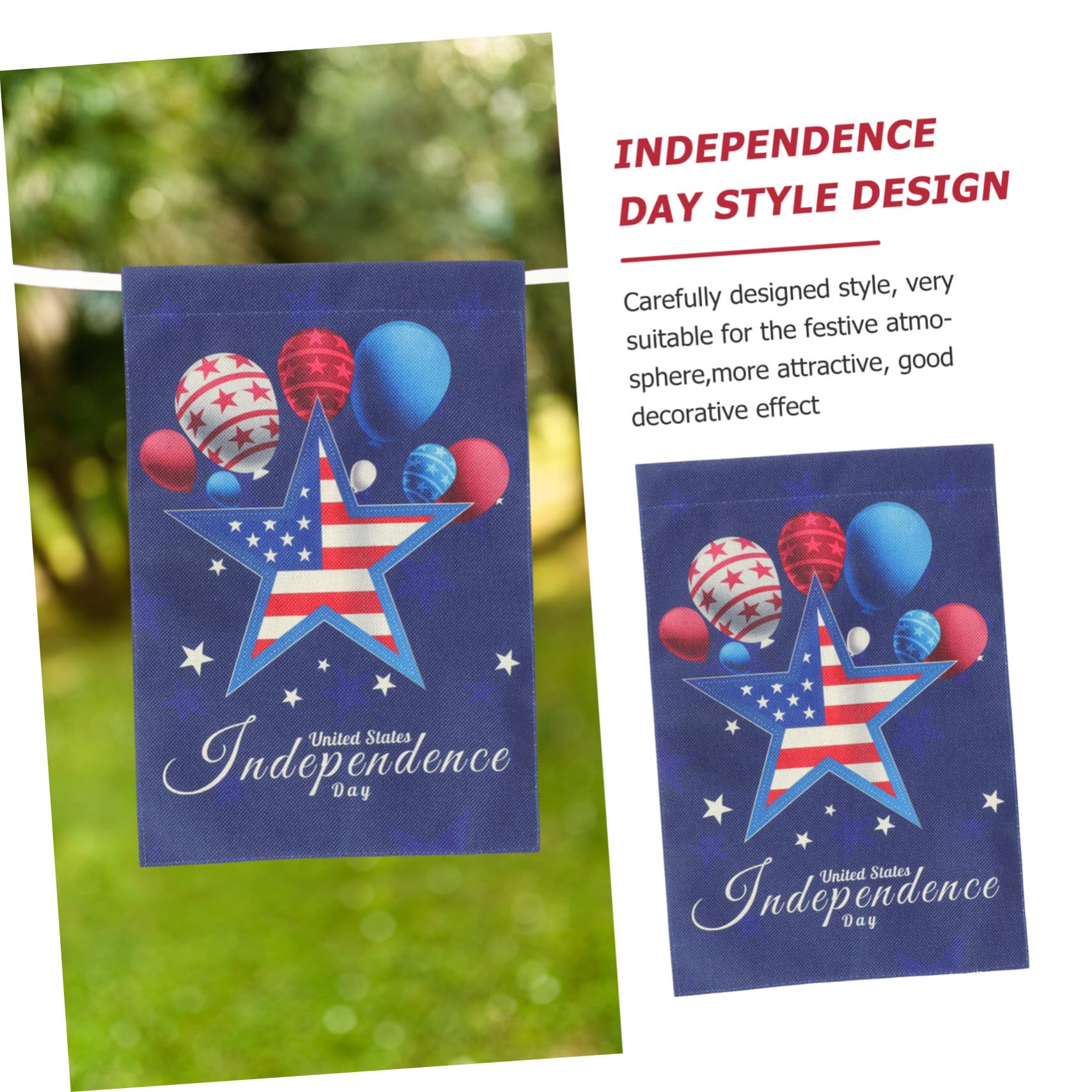 VICASKY 8 Teiliges Gartenflaggen aus Strapazierfähigem Doppelseitiges Amerikanisches Patriotic Sign Banner für und Terrasse Wetterfest und Saisonal Geeignet