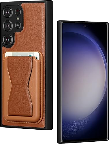 Funda para Samsung Galaxy S23 Ultra, cuero + TPU, con tarjetero con soporte, anticaídas, duradera, protección de cuerpo completo, funda para