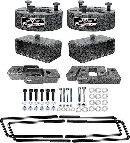 Kit de elevación de nivelación completa delantera + 3 pulgadas trasera compatible con espaciadores de puntal de suspensión 2007-2023 Silverado 1500