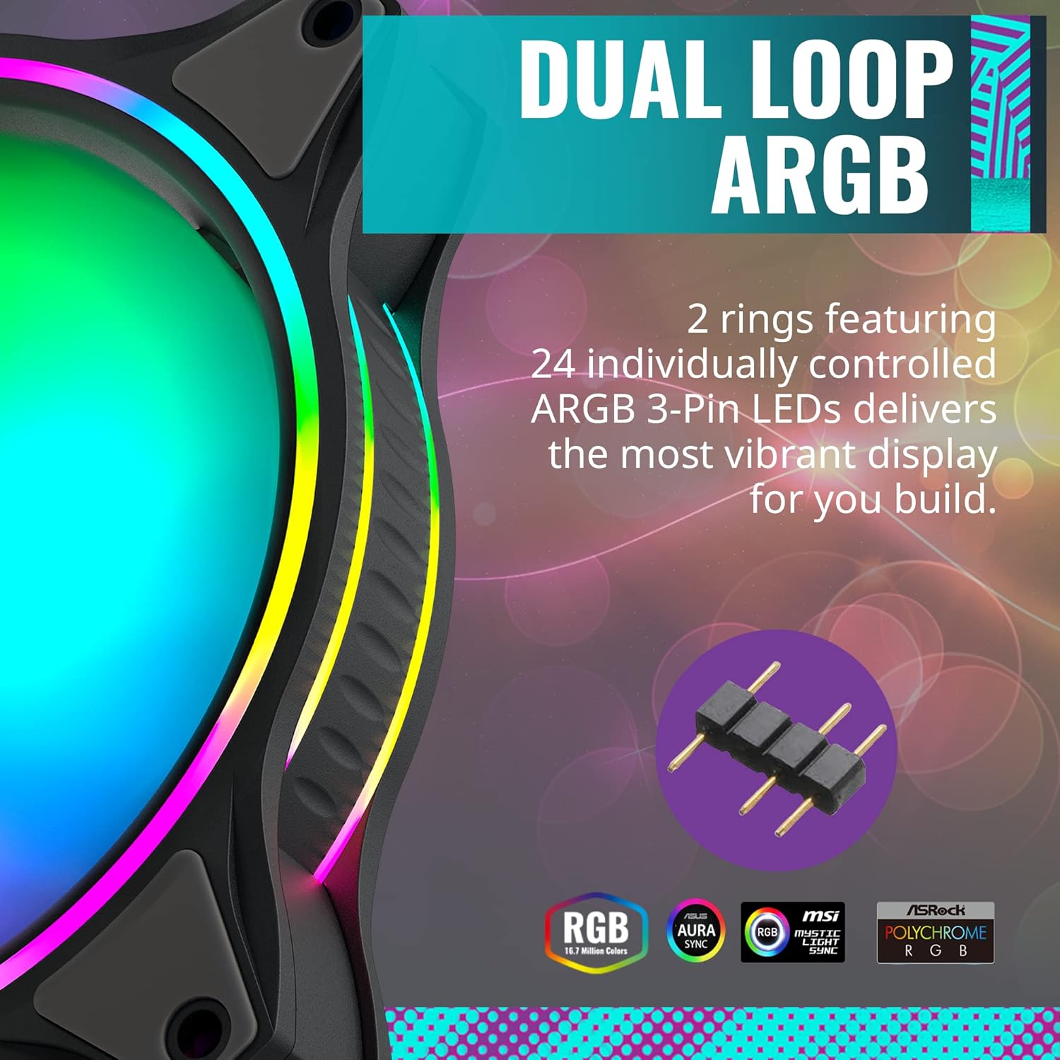 Blасk Frіdау - 60% оƒƒ Cooler Master MasterFan MF120 Halo 3in1 Duo-Ring ARGB 3-Pin LightingFan, 24 Independently LEDS, PWM Static Pressure Fan, Absorbing Pads for Computer Case & Liquid Radiator