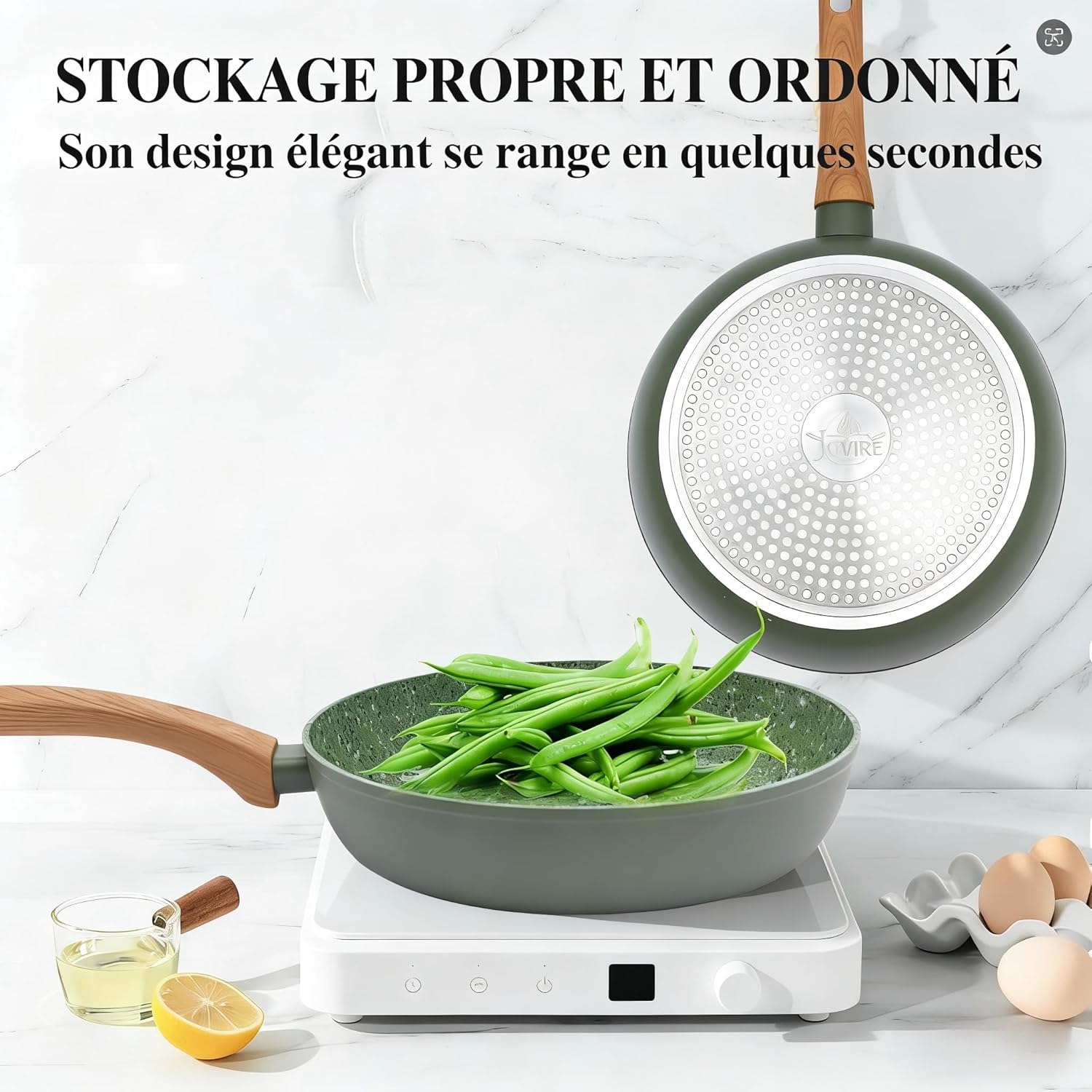 10.25 Inch Nonstick Frying Pan Skillet | PFAS/PFOA Free Non-Toxic Coating, 3mm Even Heat Base | Induction & Dishwasher Safe | Perfect for Eggs, Pancakes, Omelets & Healthy Cooking