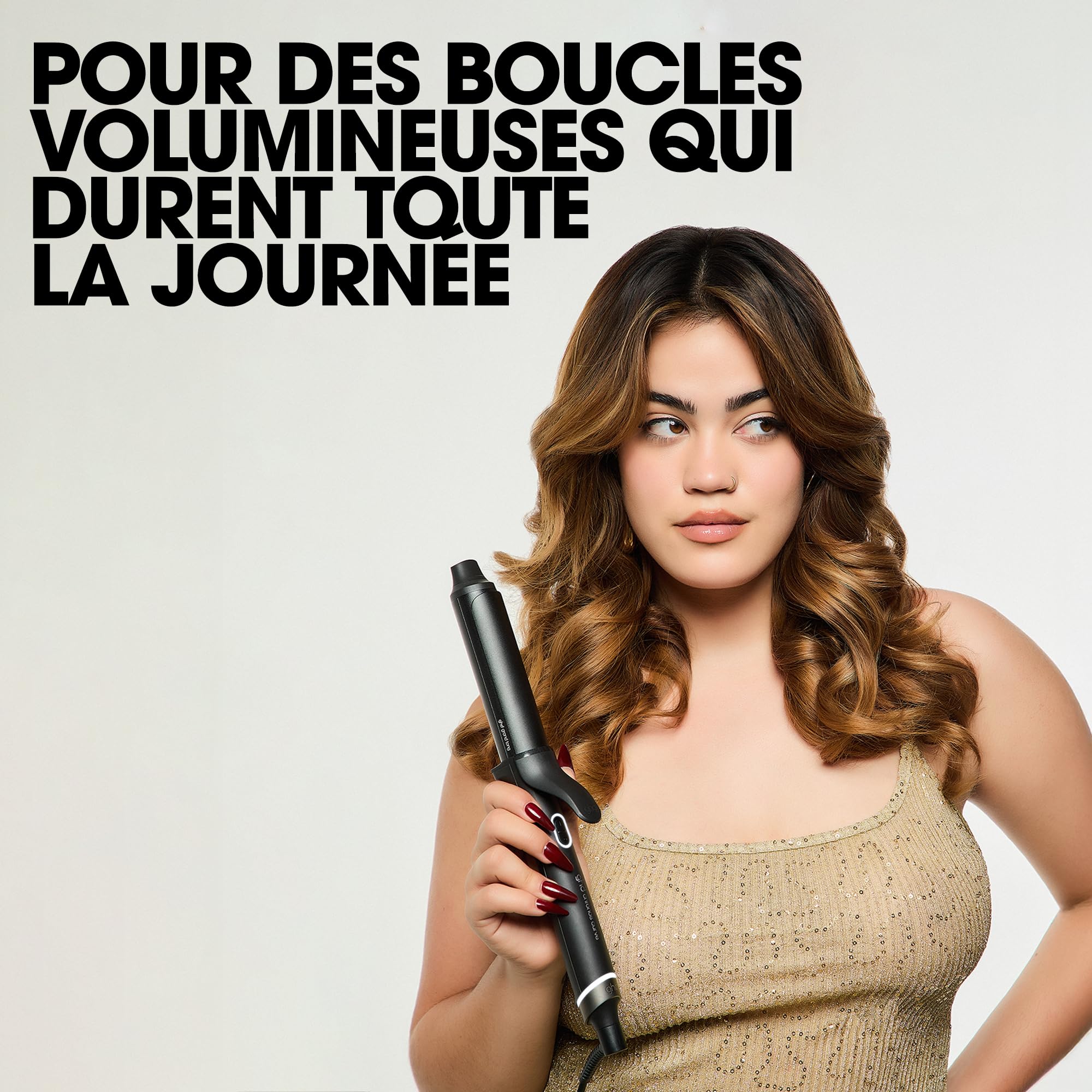 ghd - Boucleur ghd Chronos Curve Grand Tong - Fer à boucler cheveux (Noir) - Fer à friser pour boucles volumineuses, XXL - Coiffure facile et 3x plus rapide, sans dommage - Cheveux mi-longs à longs