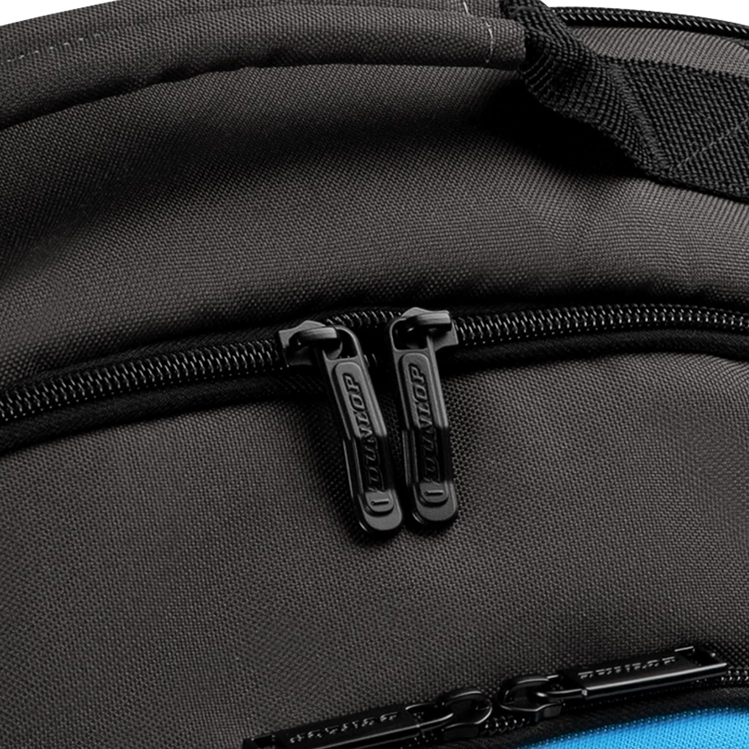 Dunlop FX Performance Padel Backpack - Borsa da racchetta compatta 20-L - Nero/Gun Metal/Cian - Design Multisport Leggero