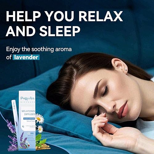 Miniatura 2 de Pluma de ansiedad herbal, difusor de melatonina con lavanda, manzanilla y ashwagandha para apoyo al sueño y alivio del estrés, 600 usos