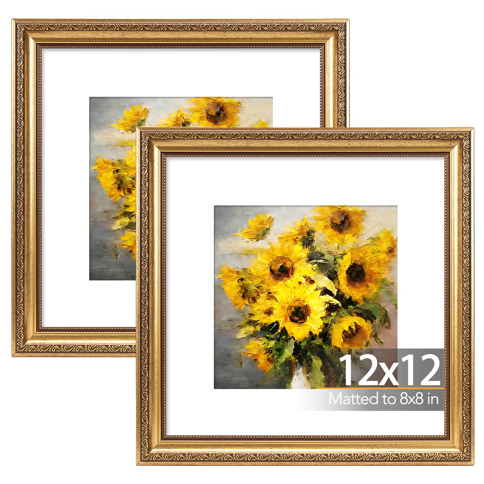 Cadre photo vintage 30.5x30.5 cm cadre photo rétro décoration murale lot de 2