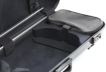 GEWA violin case AIR 2.1 - Made in Germany - grey high-gloss - thermoplastic shell - lightweight/shatterproof - combination lock - accessory pocket/music pocket - backpack straps - side handle