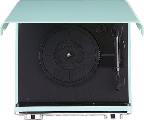 Miniatura 11 de Crosley CR6047A-AB Powel - Reproductor de discos de vinilo Bluetooth 7 en 1 con radio AMFM, reproductor de CD y entrada auxiliar, azul aguamarina