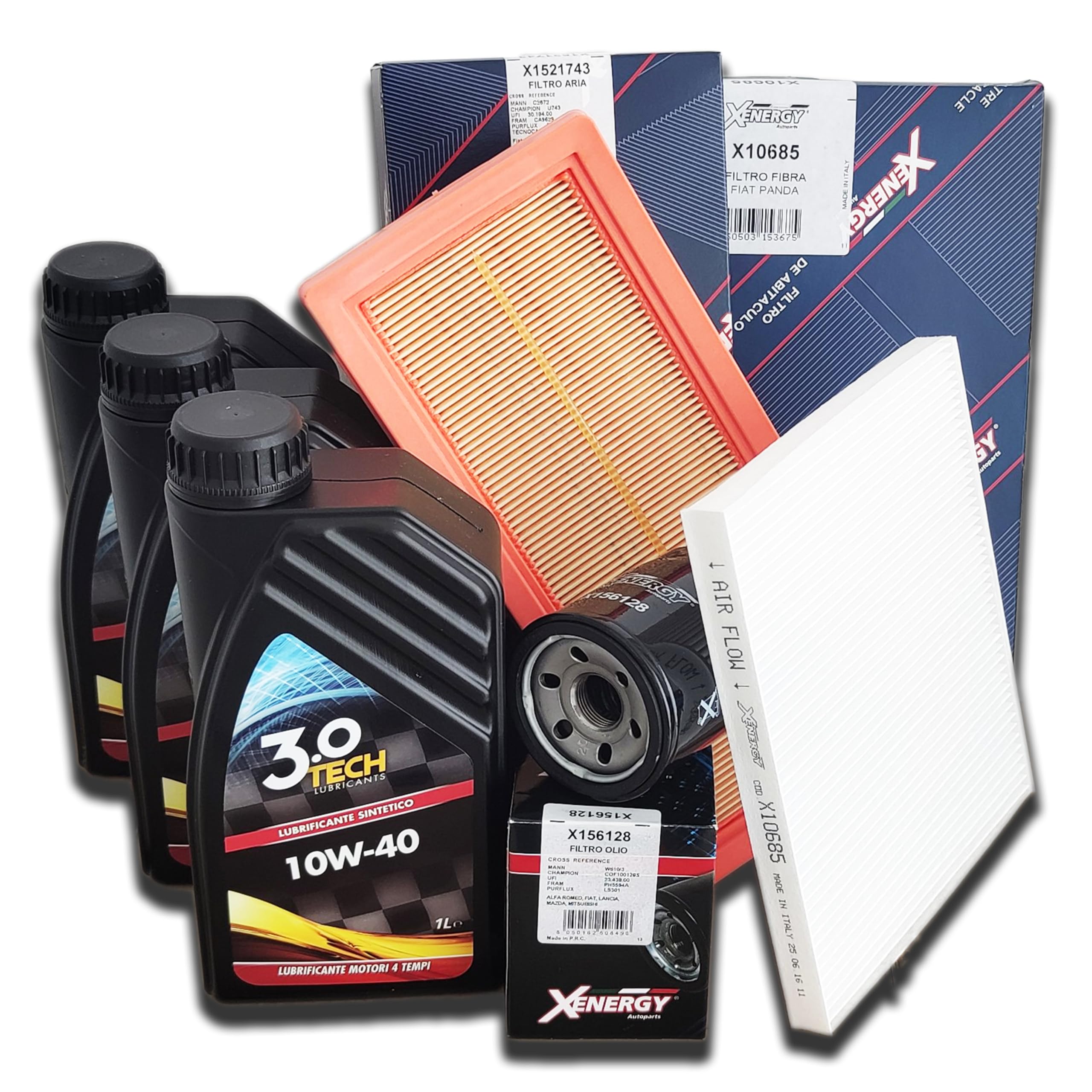 KIT Tagliando Specifico per LANCIA Ypsilon 03-11 1.2 8V 44KW 60HP 188A4000 Completo di filtro Abitacolo (AB)