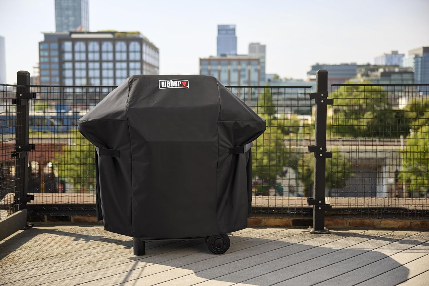 Weber Premium Outdoor Grill Cover, Water Resistant, Compatible with Small Spirit Series Gas Grills, Black