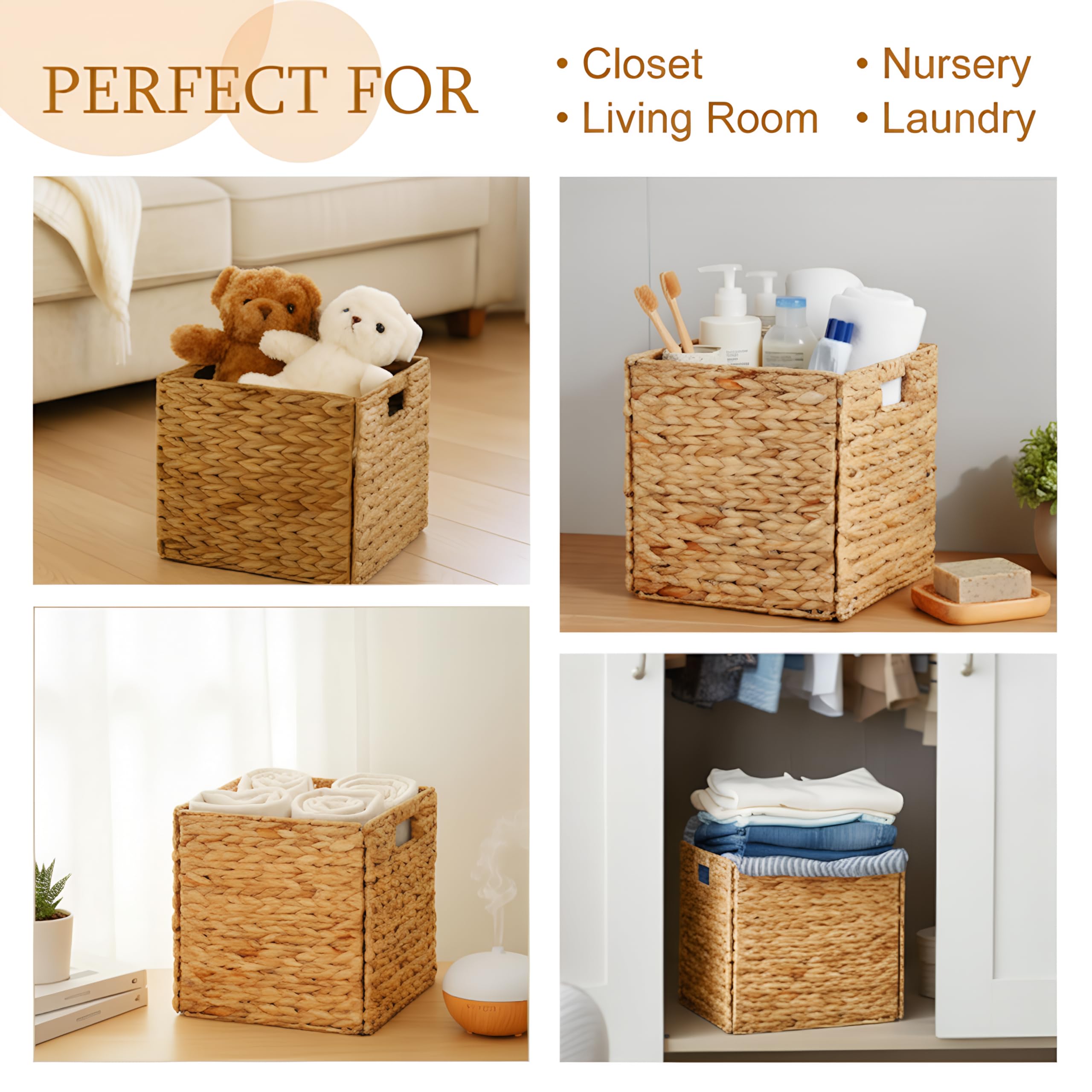 Amazon.com: Jinei 12 Pcs Wicker Storage Basket Bulk 12 x 12 x 12