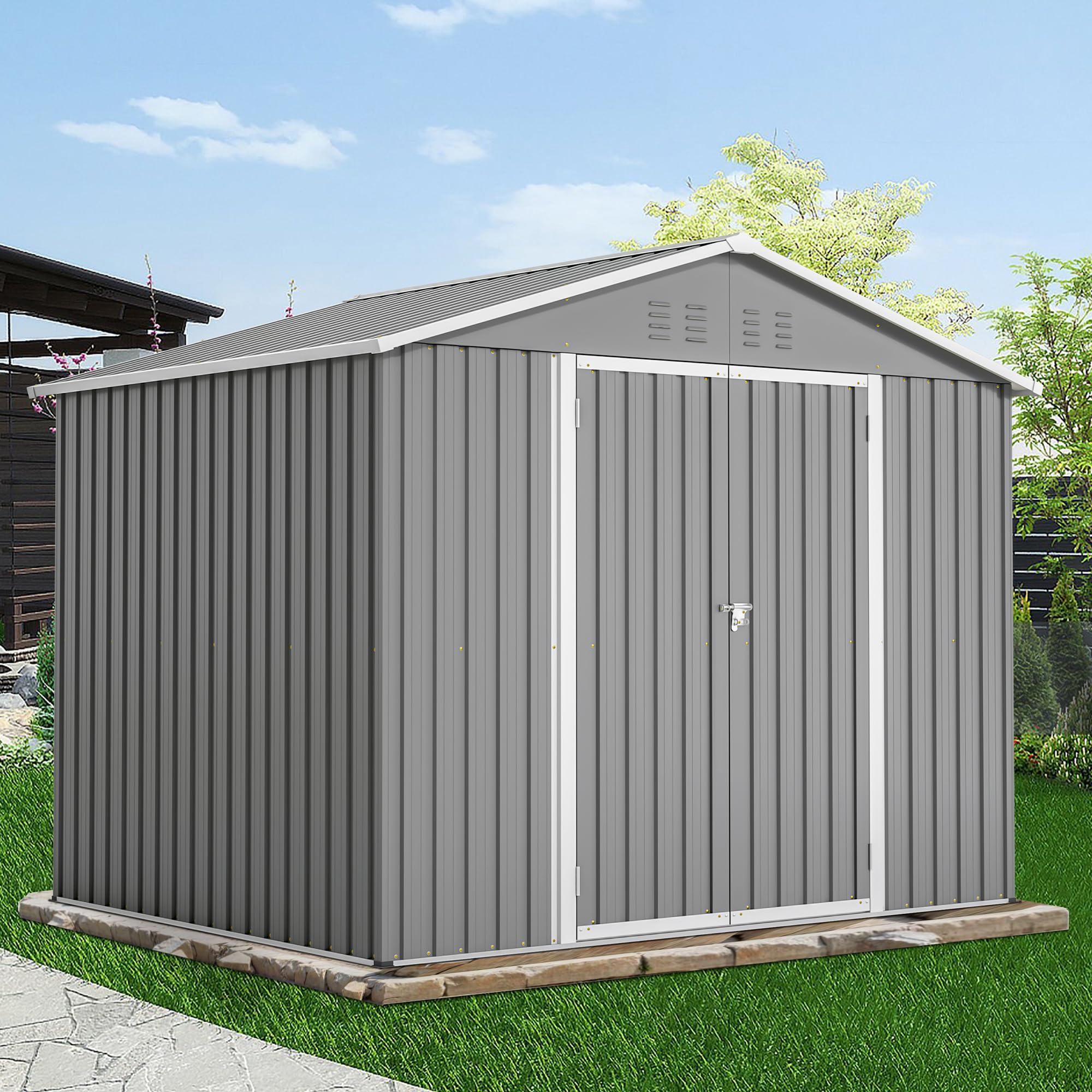 Thanaddo 22er Set Trapezblech Profilblech, 10,12m² Dachblech Platten, 0,25mm Verzinkter Stahl mit vorgebohrten Löchern, 108x43cm Blechplatten mit Schrauben für Gartenhaus Carport Schuppen, Grau