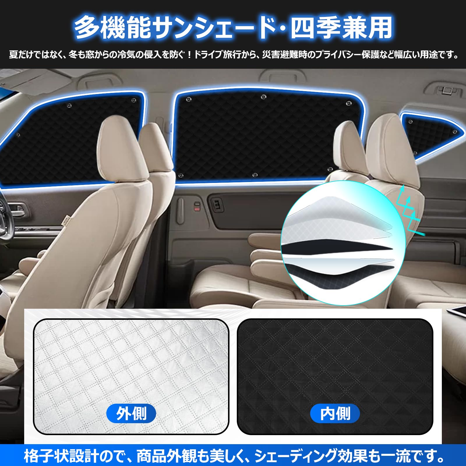 Amazon | BLUESEATEC ホンダ フリード GB5 GB6 GB7 GB8型 適用 遮光
