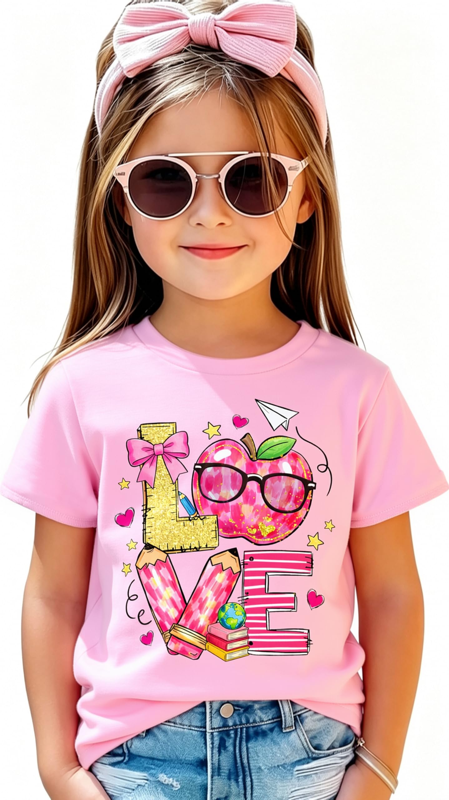 Funnycokid Toddler Girls Graphic T-Shirt, Short Sleeve Tee, 2-8 Years | Colorful Cute graphic tees for girls short sleeves suit school, play, parties or gifts