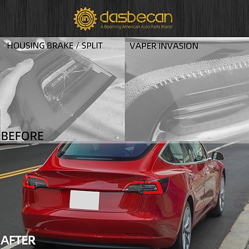 Miniatura 7 de Dasbecan Conjunto de luz trasera trasera izquierda exterior LED compatible con Tesla Model 3 Model Y 2021 2022 2023, reemplaza # 1502086-00-D