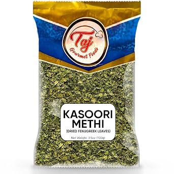 TAJ Dried Fenugreek Leaves | Kasoori Methi Pouch | 100g 3.5oz