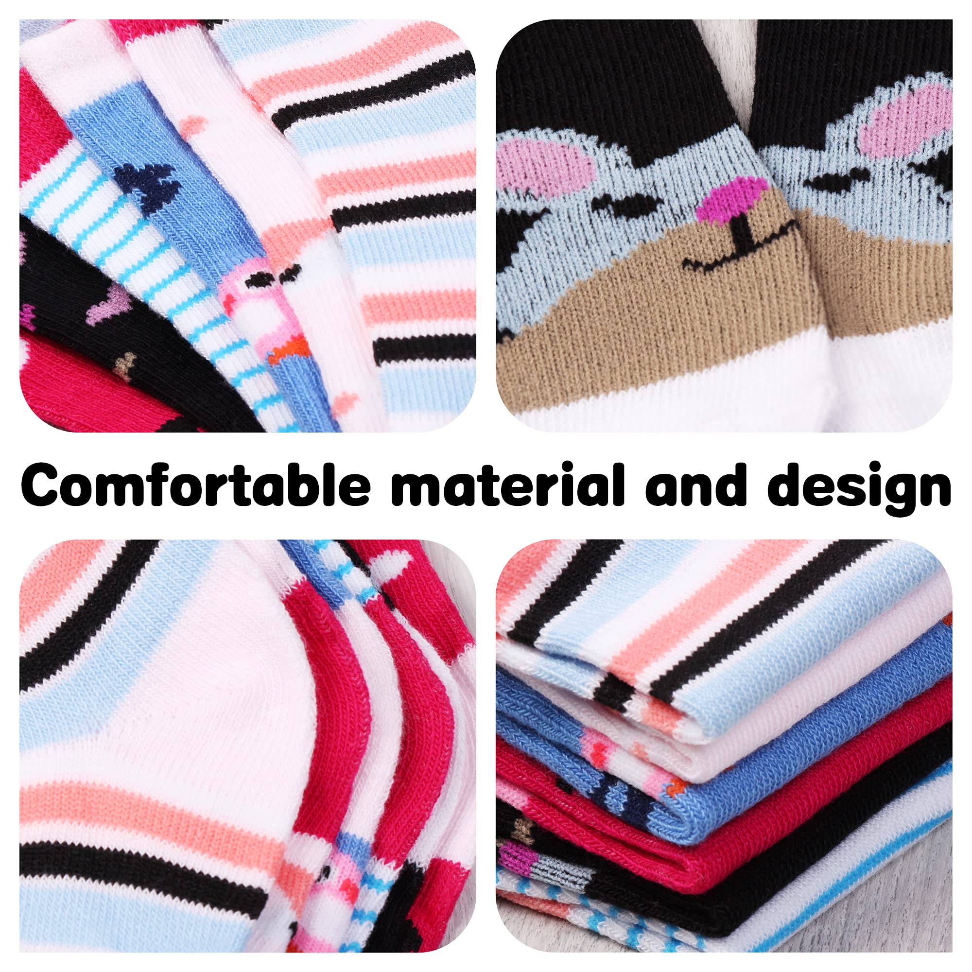 L&K-II 10/12 paia di calzini per bambina con simpatici motivi a cuore Calzini per bambini calzini da ginnastica multicolor 2825